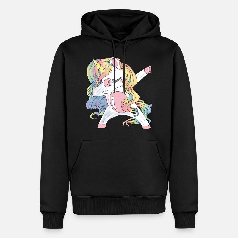 Dabbing Einhorn Geschenk - Männer Premium Bio Hoodie - Schwarz