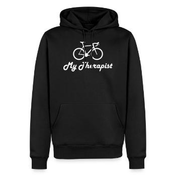 Bicycle my Therapist - Männer Premium Bio Hoodie - Schwarz - Vorne - Nico (187cm)