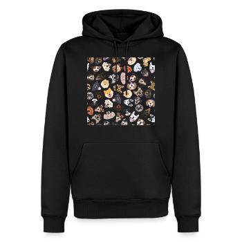 Fröhliche Illustration mit Hunden - Männer Premium Bio Hoodie - Schwarz - Vorne - Nico (187cm)