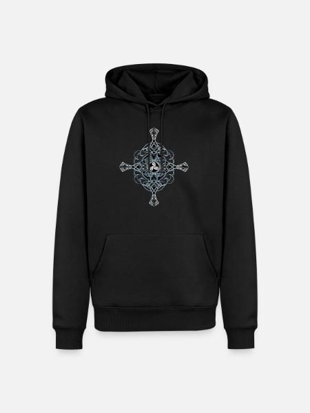 Croix celtique avec triskelion - Sweat à capuche Premium bio Homme - noir