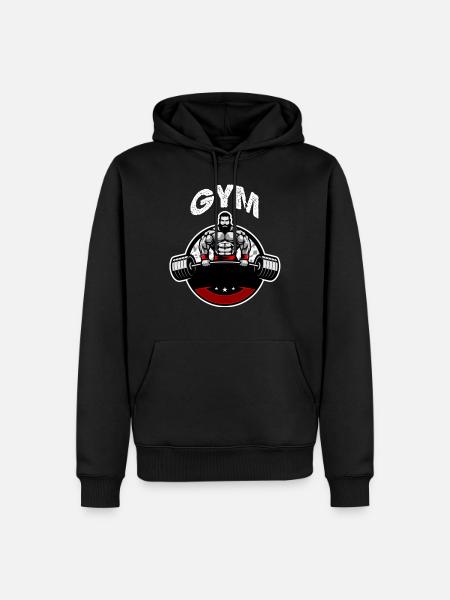 GYM - Men’s Premium Organic Hoodie - black