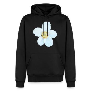 The Greater Anemone - Anemone sylvestris - Men’s Premium Organic Hoodie - black - Front - Nico (187cm)
