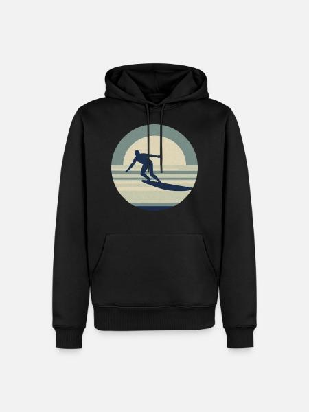 Cool Surfer - Retro - Men’s Premium Organic Hoodie - black