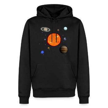 Notre système solaire! - Sweat à capuche Premium bio Homme - noir - Devant - Nico (187cm)