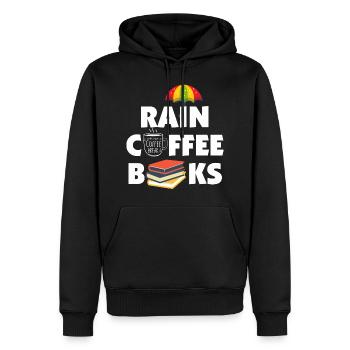 Livres de café de pluie - Sweat à capuche Premium bio Homme - noir - Devant - Nico (187cm)