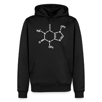 cadeau de chimiste formule structurelle caféine caféine - Sweat à capuche Premium bio Homme - noir - Devant - Nico (187cm)