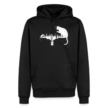 Chess Cat - Men’s Premium Organic Hoodie - black - Front - Nico (187cm)