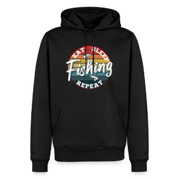 Eat Sleep Fishing Repeat - Men’s Premium Organic Hoodie - black - Front - Nico (187cm)