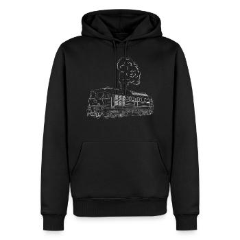 Locomotive diesel Ludmilla Lok Taiga Drum BR 130 BR 132 - Sweat à capuche Premium bio Homme - noir - Devant - Nico (187cm)
