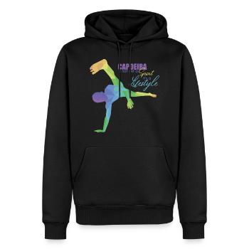 Capoeira - Men’s Premium Organic Hoodie - black - Front - Nico (187cm)