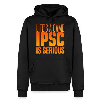 IPSC ist ernst - Männer Premium Bio Hoodie - Schwarz - Vorne - Nico (187cm)