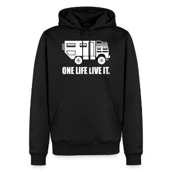 One Life Live it Truck cadeau de voyage 4x4 tout-terrain - Sweat à capuche Premium bio Homme - noir - Devant - Nico (187cm)