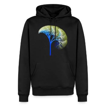Fractal #97 - Sweat à capuche Premium bio Homme - noir - Devant - Nico (187cm)
