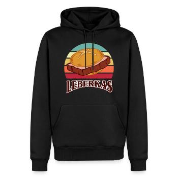 Retro - Leberkäsesemmel - Vintage - Leberkas - Männer Premium Bio Hoodie - Schwarz - Vorne - Nico (187cm)