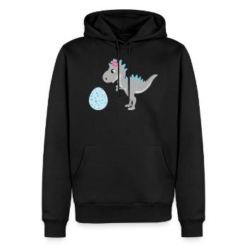 Dino Dinosaurier Ei Mama große Schwester Mädchen - Männer Premium Bio Hoodie - Schwarz - Vorne - Nico (187cm)