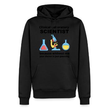 scientifique - Sweat à capuche Premium bio Homme - noir - Devant - Nico (187cm)