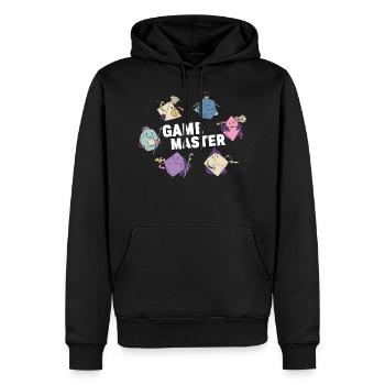 Game Master Retro dés RPG Dungeons Craps - Sweat à capuche Premium bio Homme - noir - Devant - Nico (187cm)