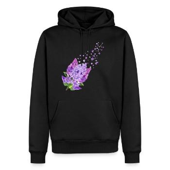 Fleurs de beaucoup de fleurs printemps flow lilas d’été - Sweat à capuche Premium bio Homme - noir - Devant - Nico (187cm)