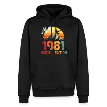 40 Geburtstag Mai 1981 Geschenkidee - Männer Premium Bio Hoodie - Schwarz - Vorne - Nico (187cm)