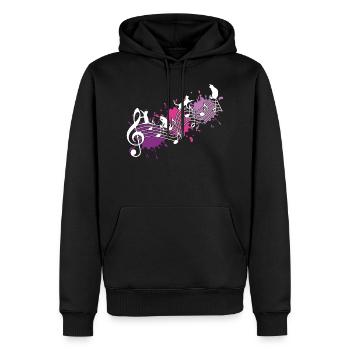 Drôle de chats De la musique de couleur - Sweat à capuche Premium bio Homme - noir - Devant - Nico (187cm)