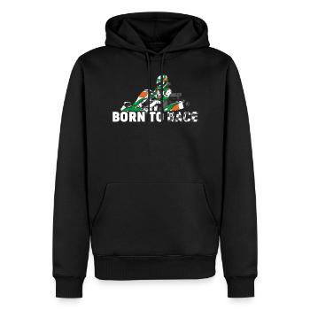 Gokart Born to Rennfahrer Motorsport Vintage - Männer Premium Bio Hoodie - Schwarz - Vorne - Nico (187cm)