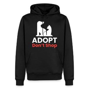 Adopt - dont shop I Tierretter - Männer Premium Bio Hoodie - Schwarz - Vorne - Nico (187cm)