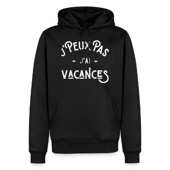 je peux pas j'ai vacances idée cadeau humour - Sweat à capuche Premium bio Homme - noir - Devant - Nico (187cm)