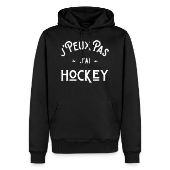 je peux pas j'ai hockey idée cadeau humour - Sweat à capuche Premium bio Homme - noir - Devant - Nico (187cm)