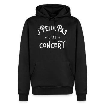 je peux pas j'ai concert cadeau citation humour - Sweat à capuche Premium bio Homme - noir - Devant - Nico (187cm)