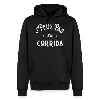 je peux pas j'ai corrida idée cadeau humour - Sweat à capuche Premium bio Homme - noir - Devant - Nico (187cm)