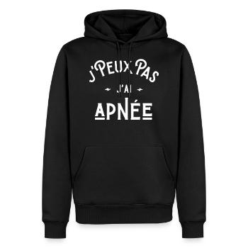 je peux pas j'ai apnée idée cadeau plongée humour - Sweat à capuche Premium bio Homme - noir - Devant - Nico (187cm)