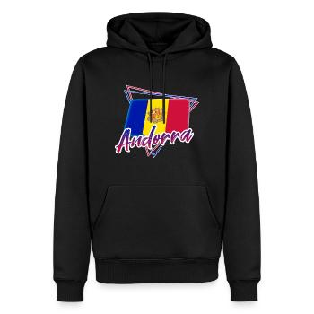Andorra - Männer Premium Bio Hoodie - Schwarz - Vorne - Nico (187cm)