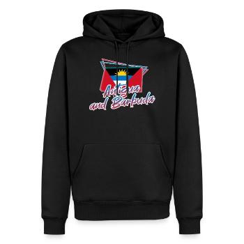 Antigua et Barbuda - Sweat à capuche Premium bio Homme - noir - Devant - Nico (187cm)