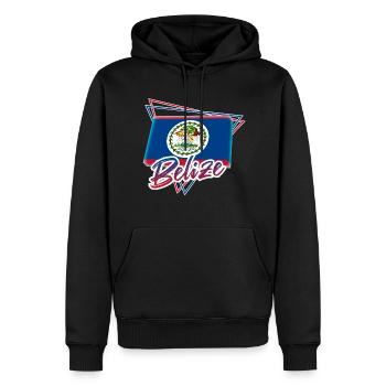 Belize - Männer Premium Bio Hoodie - Schwarz - Vorne - Nico (187cm)