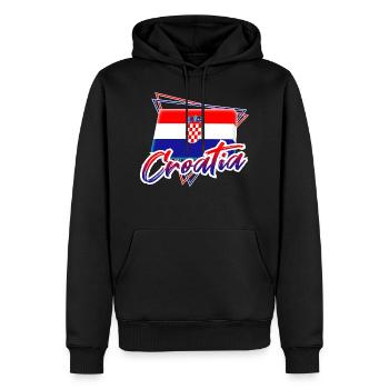 Kroatien - Männer Premium Bio Hoodie - Schwarz - Vorne - Nico (187cm)