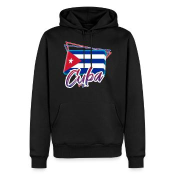 Kuba - Männer Premium Bio Hoodie - Schwarz - Vorne - Nico (187cm)