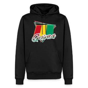 Guinée - Sweat à capuche Premium bio Homme - noir - Devant - Nico (187cm)