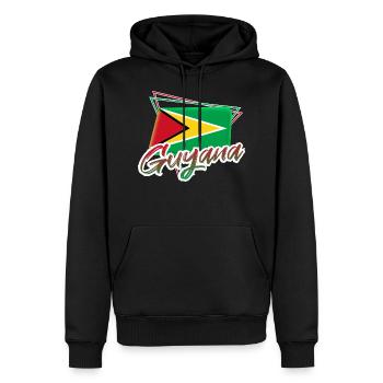 Guyana - Sweat à capuche Premium bio Homme - noir - Devant - Nico (187cm)