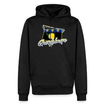 Guadeloupe - Männer Premium Bio Hoodie - Schwarz - Vorne - Nico (187cm)