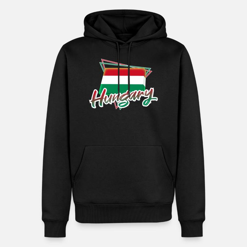 Ungarn - Männer Premium Bio Hoodie - Schwarz