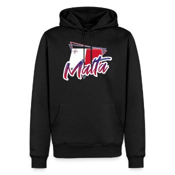 Malta - Männer Premium Bio Hoodie - Schwarz - Vorne - Nico (187cm)