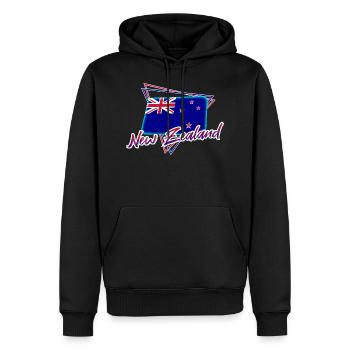 Nouvelle-Zélande - Sweat à capuche Premium bio Homme - noir - Devant - Nico (187cm)