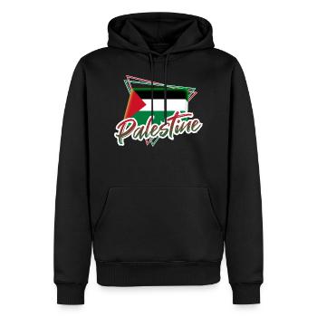 Palestina - Felpa con cappuccio ecologica premium da uomo - nero - Fronte - Nico (187cm)