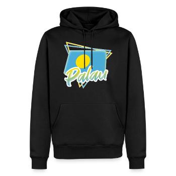 Palau - Männer Premium Bio Hoodie - Schwarz - Vorne - Nico (187cm)