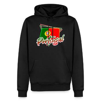 Portugal - Sweat à capuche Premium bio Homme - noir - Devant - Nico (187cm)