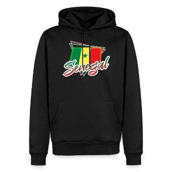 Senegal - Männer Premium Bio Hoodie - Schwarz - Vorne - Nico (187cm)