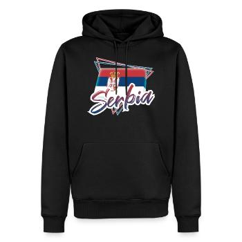 Serbien - Männer Premium Bio Hoodie - Schwarz - Vorne - Nico (187cm)