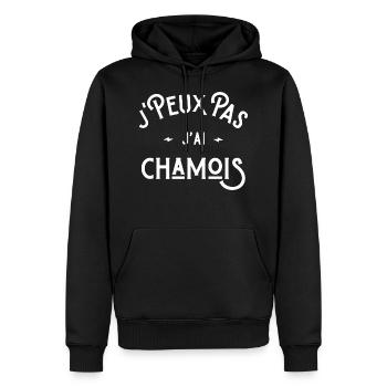 je peux pas j'ai chamois cadeau humour citations - Sweat à capuche Premium bio Homme - noir - Devant - Nico (187cm)