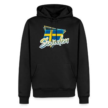 Suède - Sweat à capuche Premium bio Homme - noir - Devant - Nico (187cm)