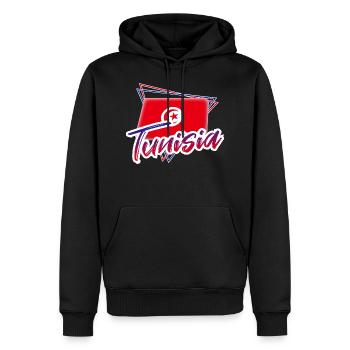 Tunisie - Sweat à capuche Premium bio Homme - noir - Devant - Nico (187cm)